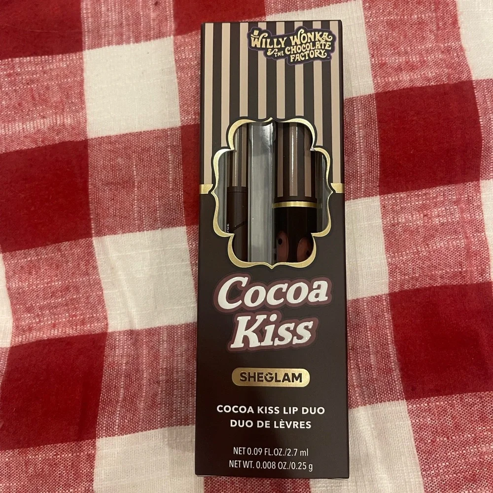 Willy Wonka and the Chocolate Factory Cocoa Kiss Cookies 'n Milk Lip Duo NEW